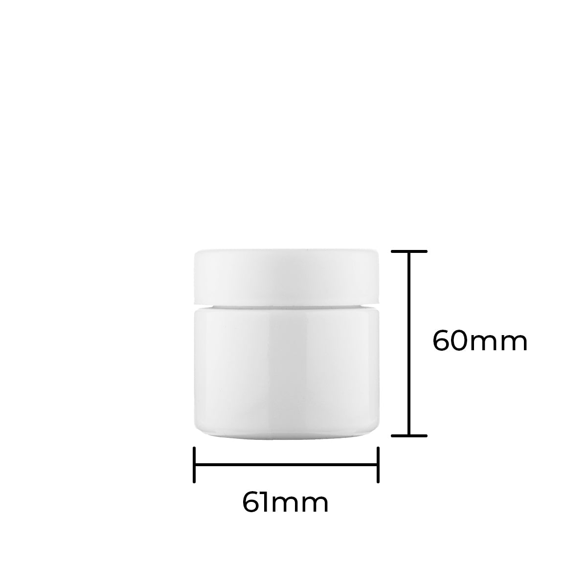 Child Resistant | Straight Sided Glass Jars w/ Flush Caps - Opaque White | Various Sizes Child Resistant Jar Biohazard Inc 50mm - 3oz - 150 Count  