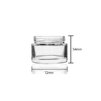 Glass Jar | Rounded Base Heavy Wall Glass Jars - Clear | 65mm - 3oz - 100 Count Glass Jar Biohazard Inc   