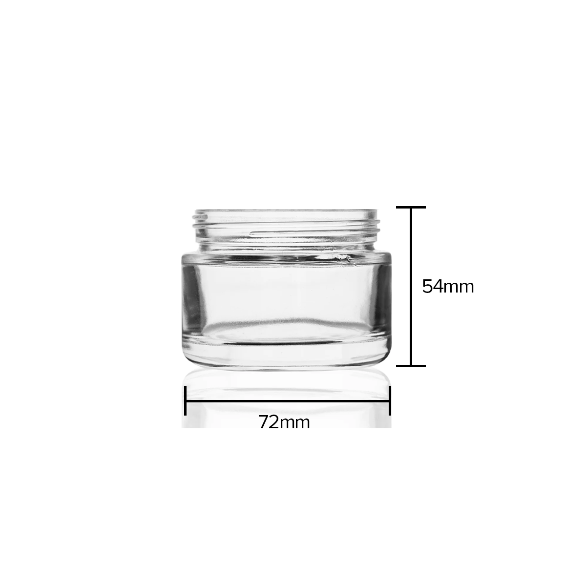 Glass Jar | Rounded Base Heavy Wall Glass Jars - Clear | 65mm - 3oz - 100 Count Glass Jar Biohazard Inc   