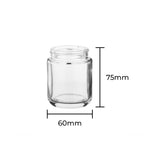 Glass Jars | Rounded Base 53/400 Thread | 5oz - Clear - 32 Count - Biohazard Inc