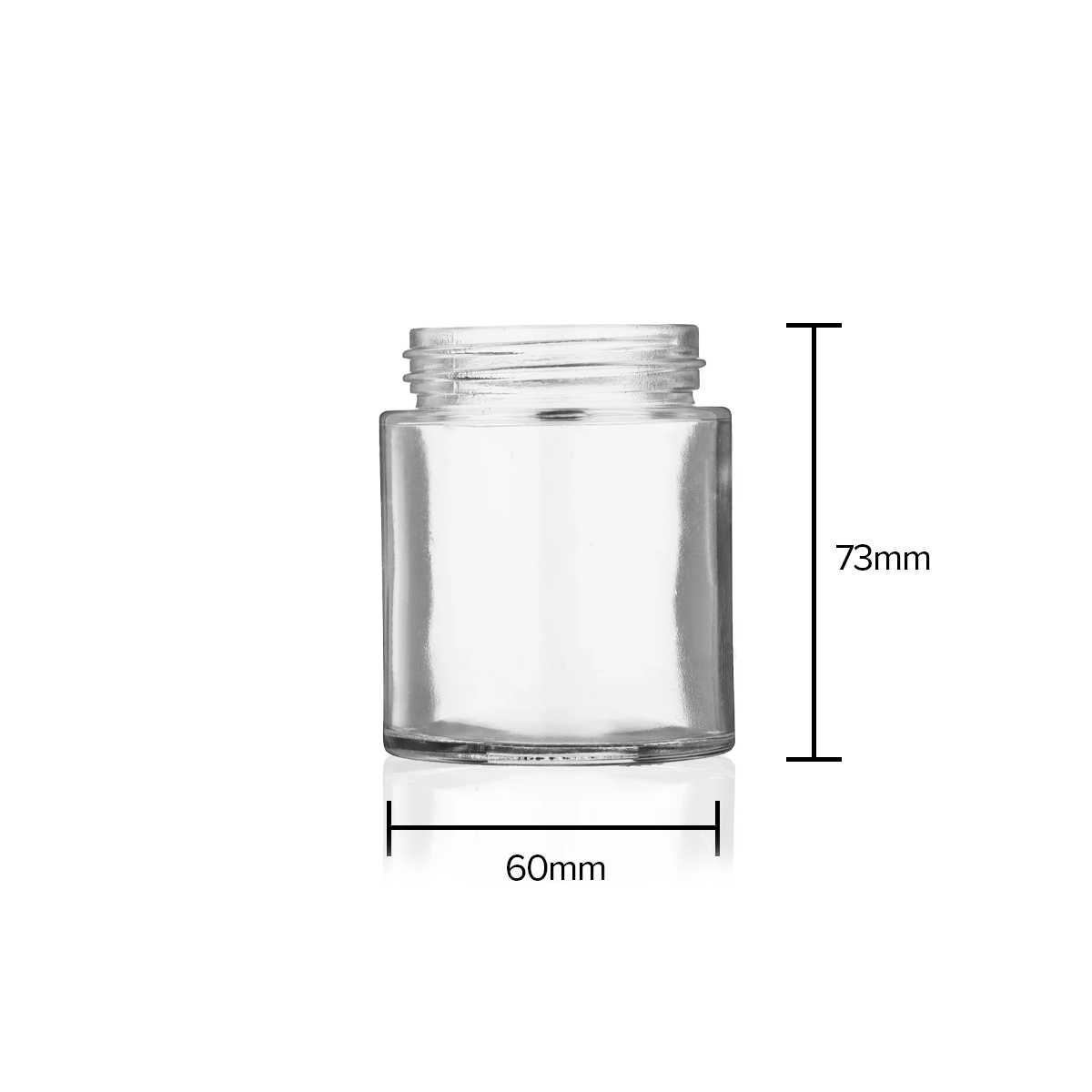 Glass Jar | Straight Sided Flush Glass Jars - Clear | 53mm - 4oz - 100 Count Glass Jar Biohazard Inc   