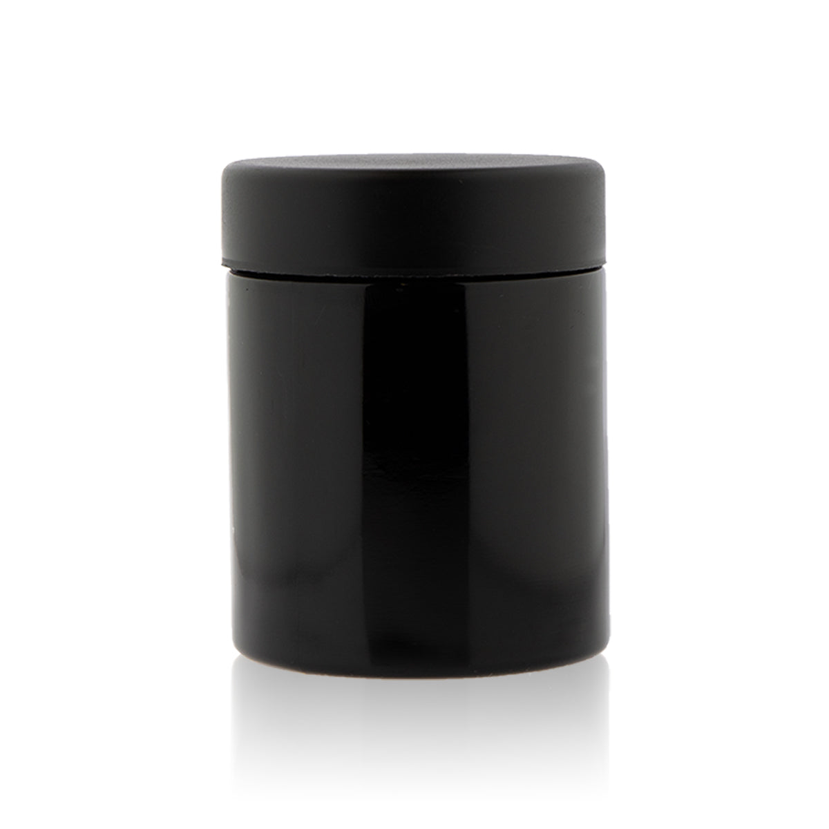 Child Resistant | Straight Sided Glass Jars w/ Flush Caps - Glossy Black | 50mm - Various Sizes Child Resistant Jar Biohazard Inc 4oz - 100 Count  
