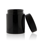 Child Resistant | Straight Sided Glass Jars w/ Flush Caps - Glossy Black | 50mm - Various Sizes Child Resistant Jar Biohazard Inc 4oz - 100 Count  