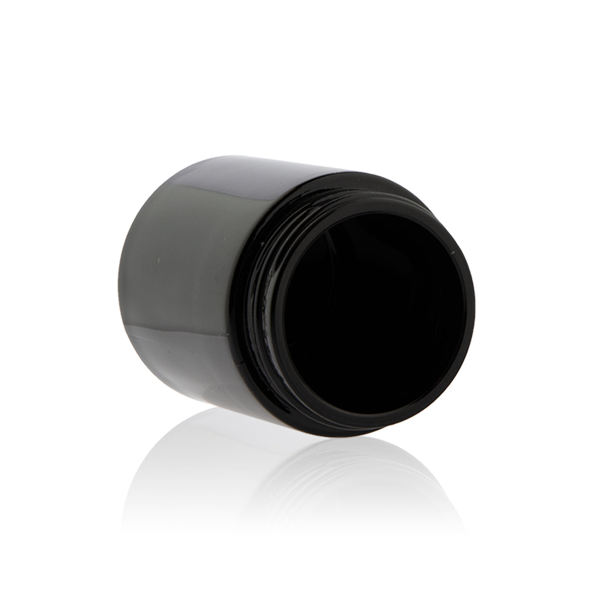 Child Resistant | Straight Sided Glass Jars w/ Flush Caps - Glossy Black | 50mm - Various Sizes Child Resistant Jar Biohazard Inc 4oz - 100 Count  