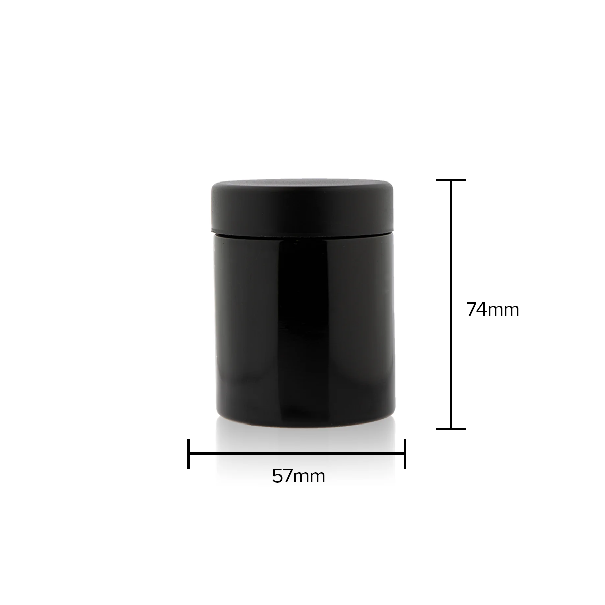 Child Resistant | Straight Sided Glass Jars w/ Flush Caps - Glossy Black | 50mm - Various Sizes Child Resistant Jar Biohazard Inc 4oz - 100 Count  