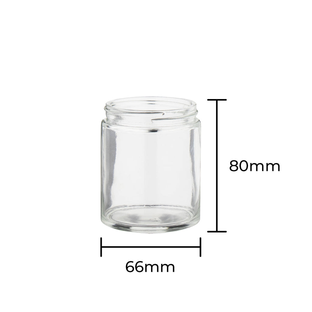 Glass Jars | Straight Sided 63/400 Thread | 6oz - Clear - 24 Count - Biohazard Inc