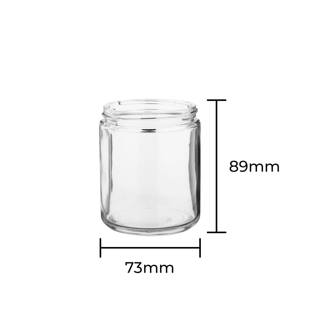 Glass Jars | Straight Sided 70/400 Thread | 8oz - Clear - 24 Count