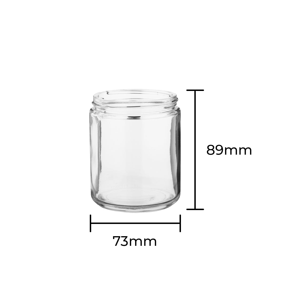 Glass Jars | Straight Sided 70/400 Thread | 8oz - Clear - 24 Count