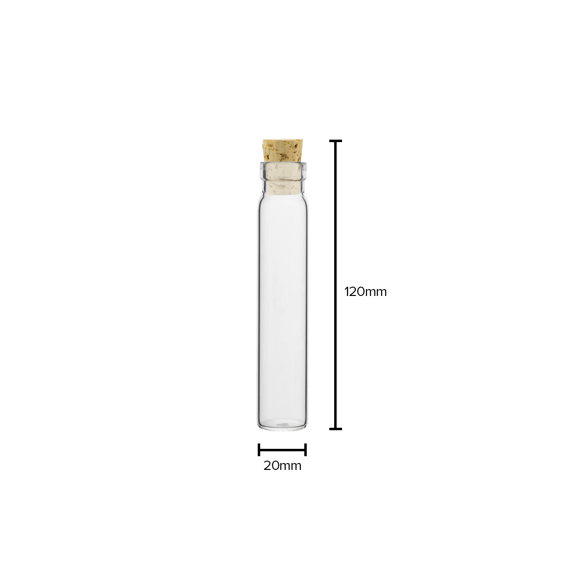 Clear Glass Vials with Corks | 120mm | 240 Count Biohazard Inc