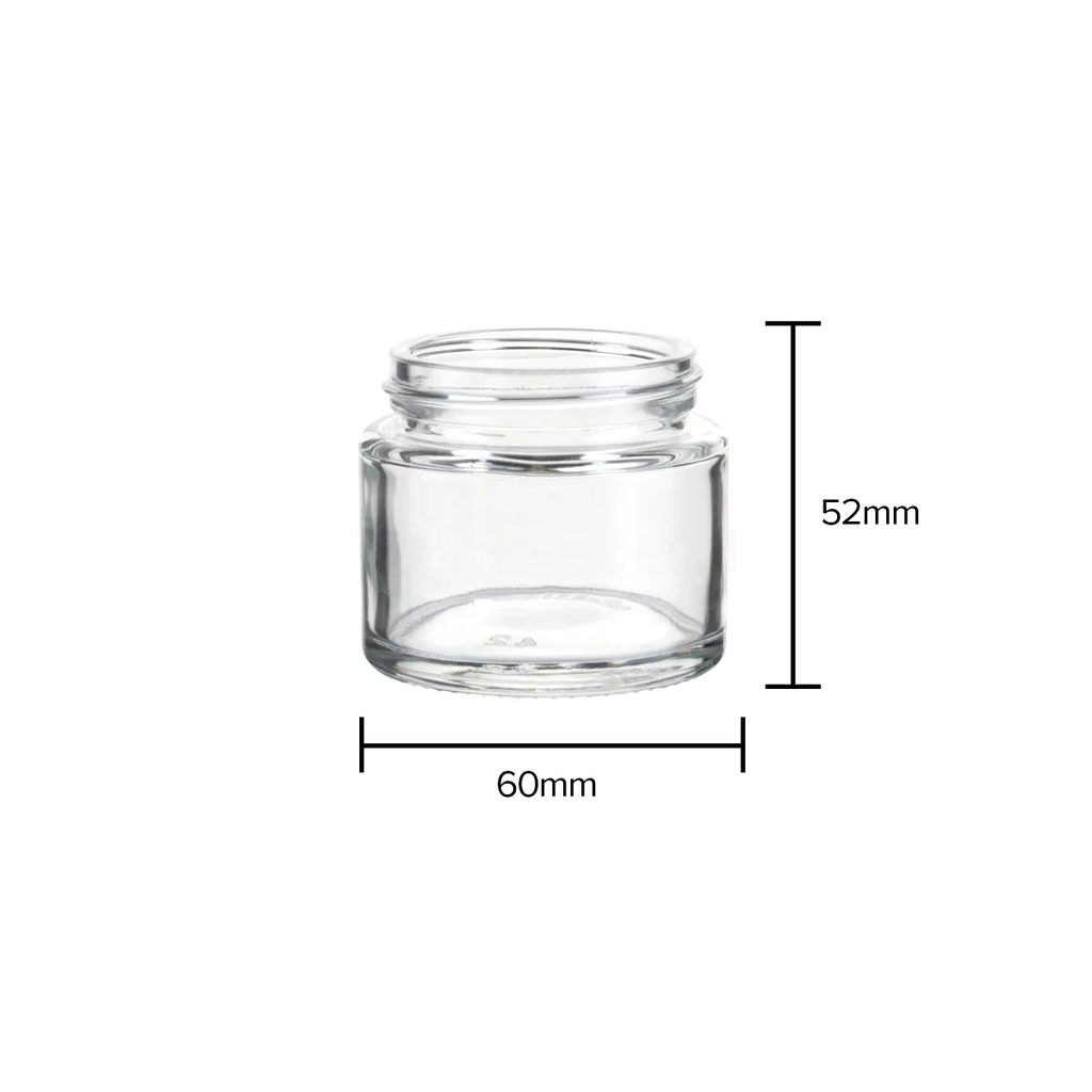 Glass Jars | Straight Sided 53/400 Thread | 2.5oz - Clear - 32 Count - Biohazard Inc