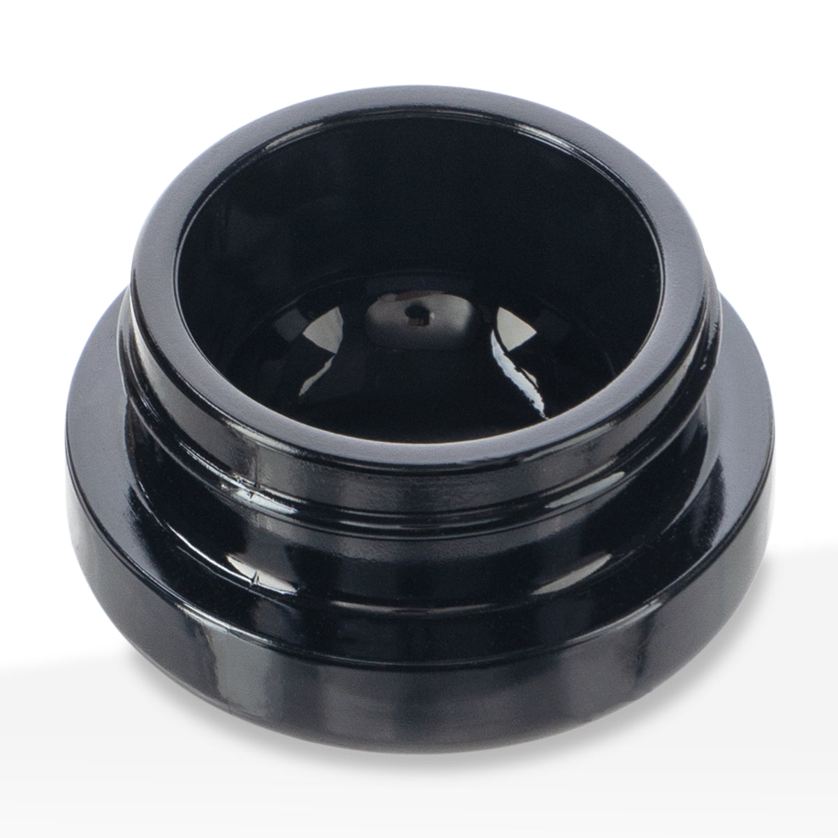 Glass Jar | Child-Resistant Thick Round Base w/ Caps | 7mL - Black - 160 Count