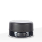 Glass Jar | Child-Resistant Thick Round Base w/ Caps | 7mL - Black - 160 Count