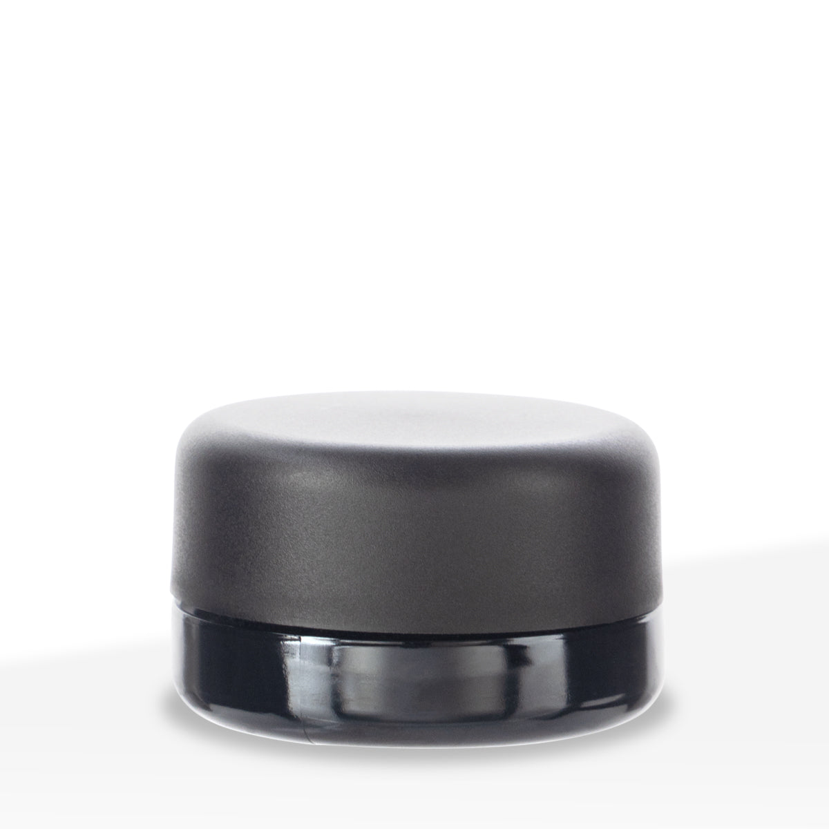 Glass Jar | Child-Resistant Thick Round Base w/ Caps | 7mL - Black - 160 Count