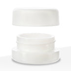 Glass Concentrate Jar | Child Resistant Thick Round Base w/ Caps | 7mL - White - 160 Count - Biohazard Inc