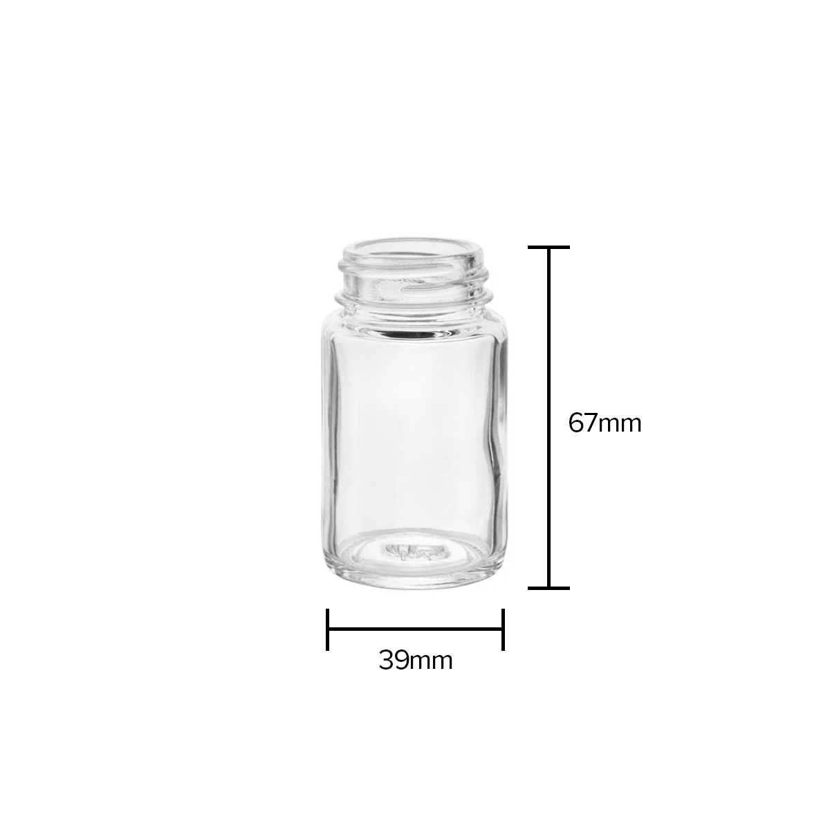 Glass Bottle | Glass Pre-Roll Bottle | 33mm - Clear - 216 Count Glass bottles Biohazard Inc   