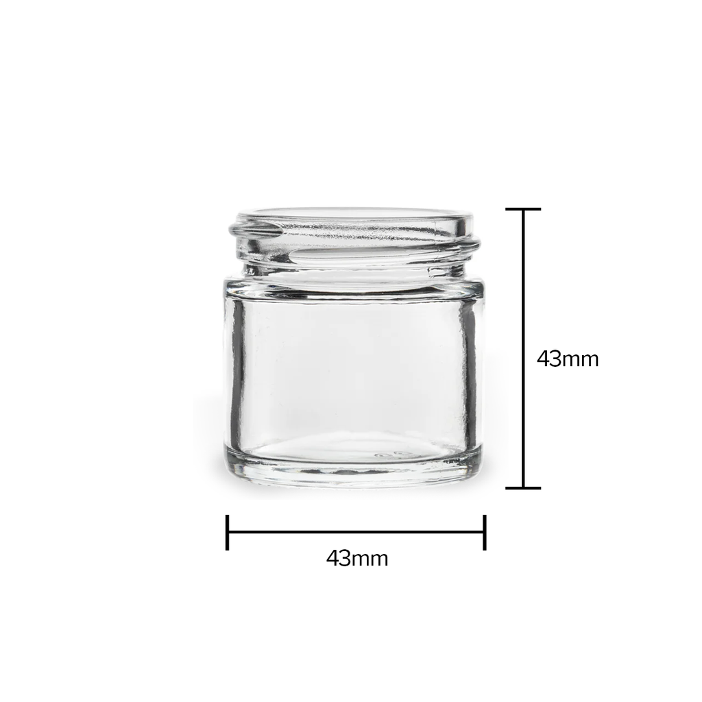 Glass Jar | Straight Side Glass Jar | 43mm - 1 oz - 160 Count Biohazard Inc