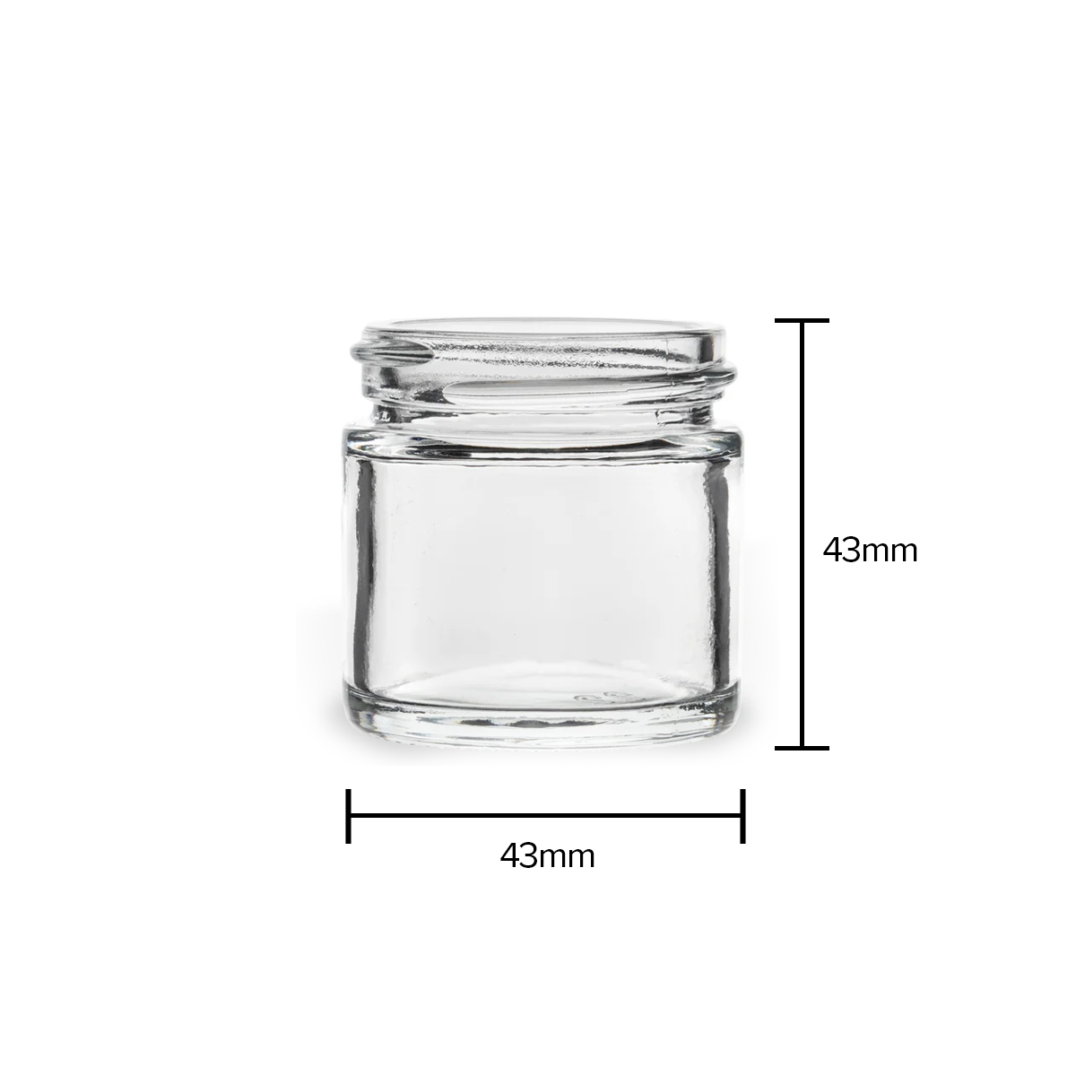 Glass Jar | Straight Side Glass Jar | 43mm - 1 oz - 160 Count Biohazard Inc
