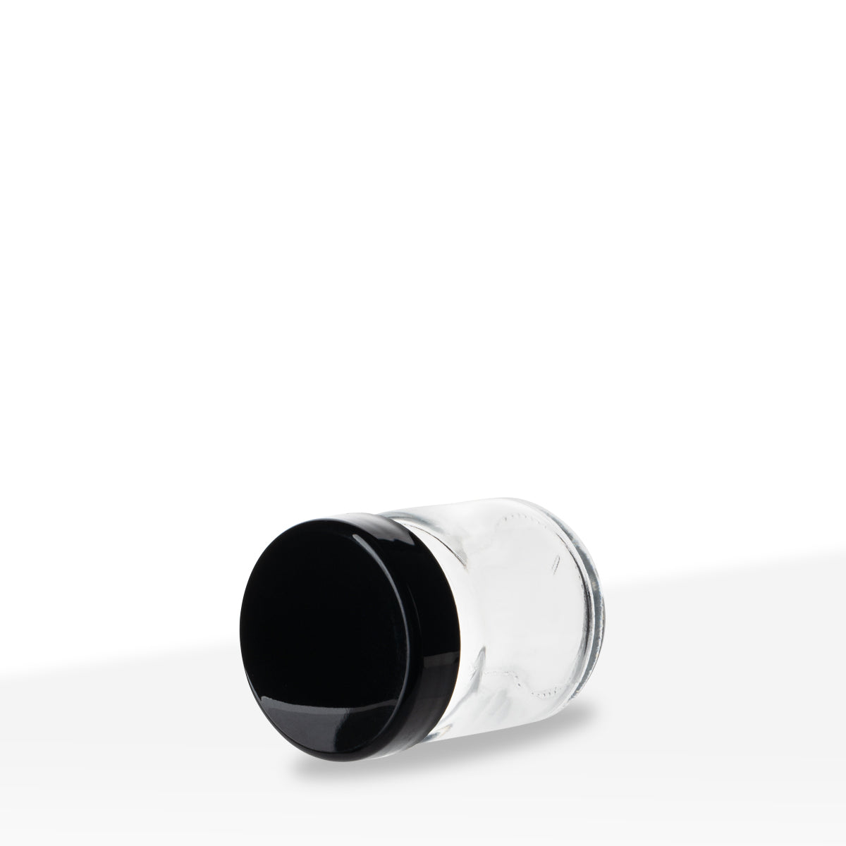 Glass Jars with Caps | Straight Sided  w/ Black Caps | 1oz - Clear - 252 Count Biohazard Inc