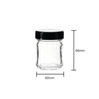 Glass Jars with Caps | Straight Sided  w/ Black Caps | 1oz - Clear - 252 Count Biohazard Inc