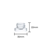 Concentrate Containers | Thick Glass Concentrate Jars - Clear | 28mm - 5mL - 504 Count - Biohazard Inc