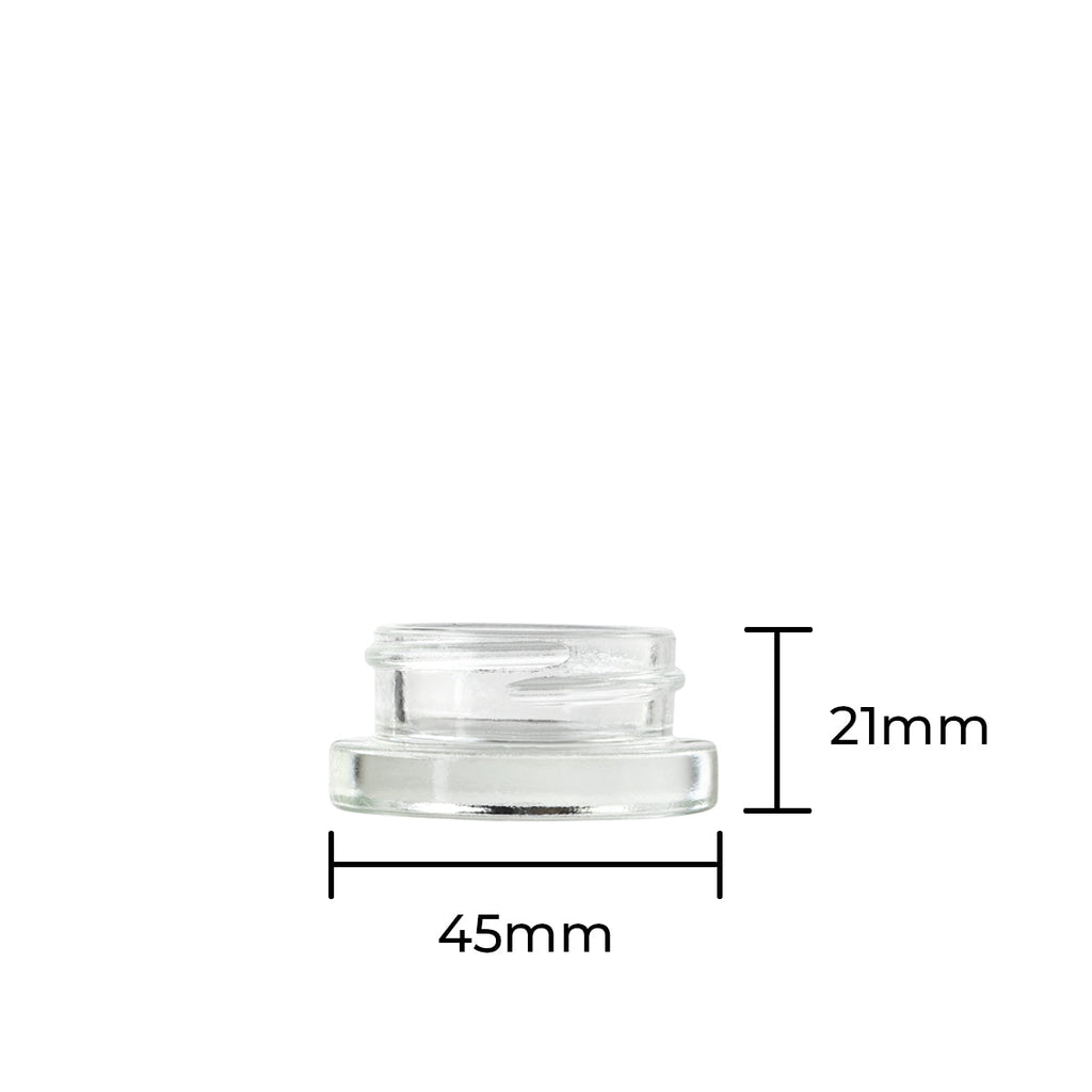 Concentrate Containers | Glass Concentrate Jars - Clear | 38mm - 9mL - 320 Count - Biohazard Inc