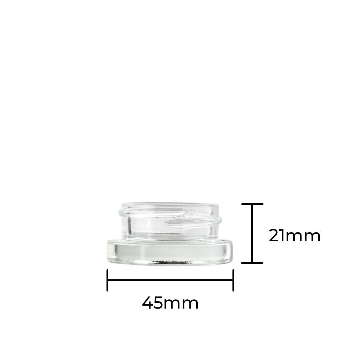 Concentrate Containers | Glass Concentrate Jars - Clear | 38mm - 9mL - 320 Count - Biohazard Inc