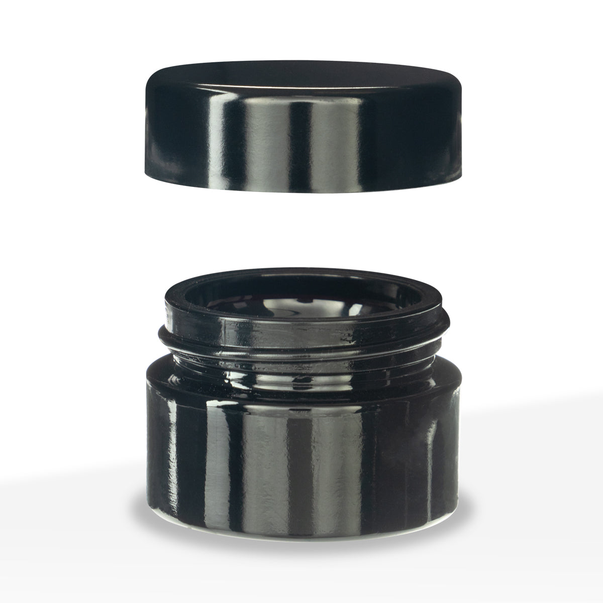 Glass Concentrate Jar | Black UV w/ Caps | 15ml - Black - 200 Count Biohazard Inc