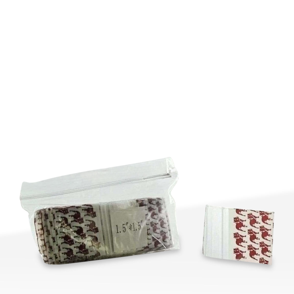 Zip Lock | Plastic Zip Lock Baggies | 1.5" X 1.5" - Bull Dog Print - 1000 Count