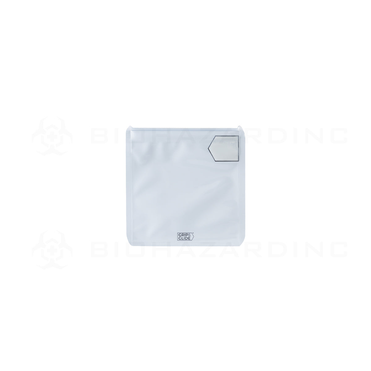 Child Resistant | Grip N Glide™ White Mylar Bags | 3.5in x 3.5in - 1 gram - 100 Count Child Resistant Mylar Bag Biohazard Inc   