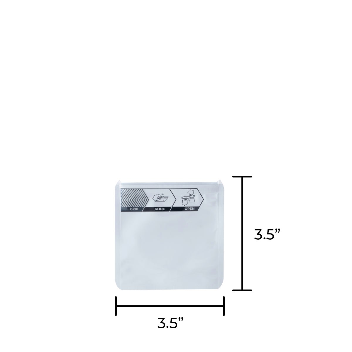 Child Resistant | Grip N Glide™ White Mylar Bags | 3.5in x 3.5in - 1 gram - 100 Count Child Resistant Mylar Bag Biohazard Inc   