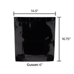 Tamper Evident | Glossy Black Mylar Bags | 15" x 17" - 448g - 100 Count - Biohazard Inc