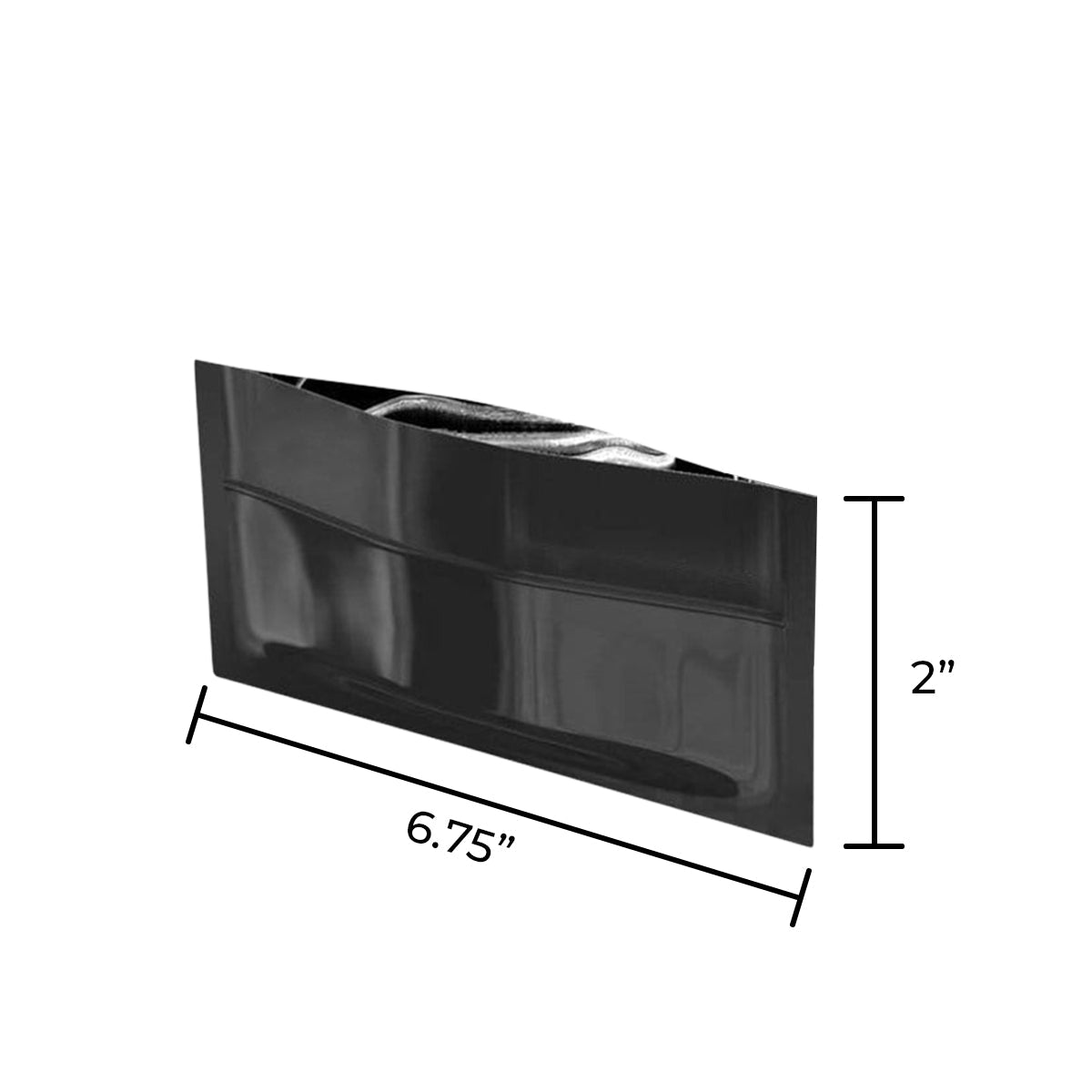 Tamper Evident | Glossy Black Mylar Bags for Pre-Roll/Syringe | 2" x 6.75" - 2g - 1000 Count - Tear Notch - No Tear Notch - Biohazard Inc