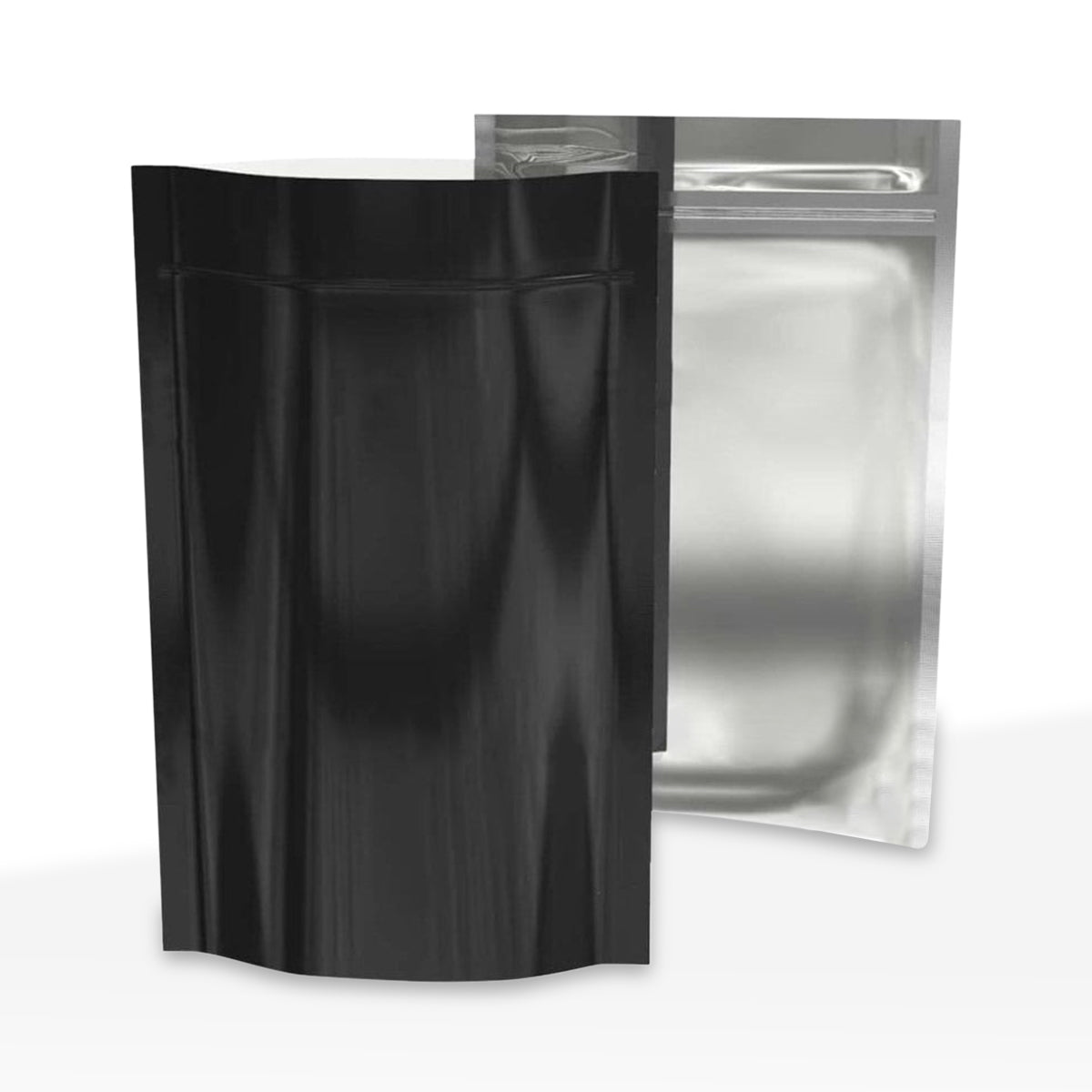 Tamper Evident | Glossy Black Vista Mylar Bags | 5" x 8" - 14g - 1000 Count - Biohazard Inc - Tear Notch