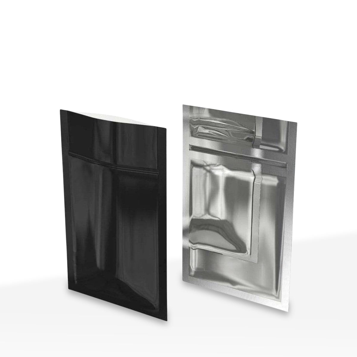Tamper Evident | Glossy Black Vista Mylar Bags | 3" x 4.5" - 1g - 1000 Count - Biohazard Inc - Tear Notch