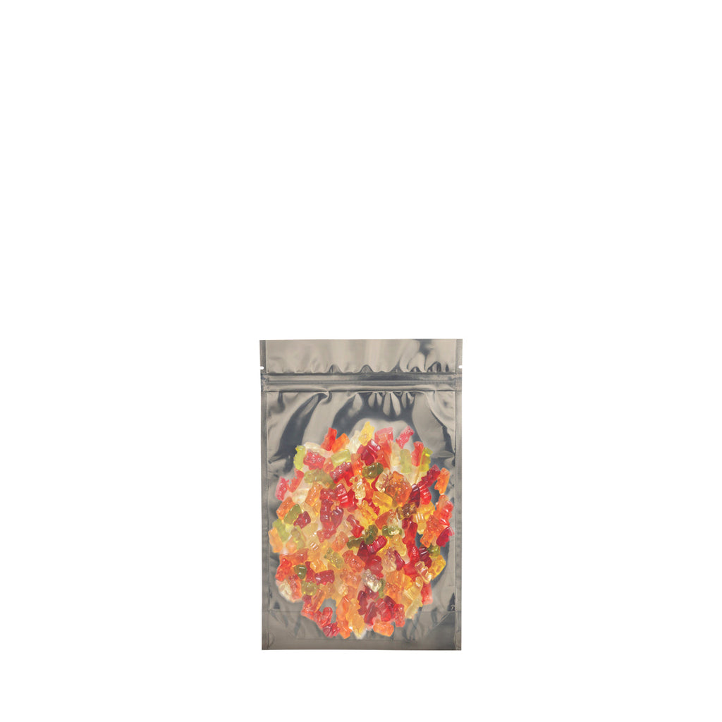 Tamper Evident | Glossy Black Vista Mylar Bags - Tear Notch | 3" x 4.5" - 1g - 1000 Count - Edibles