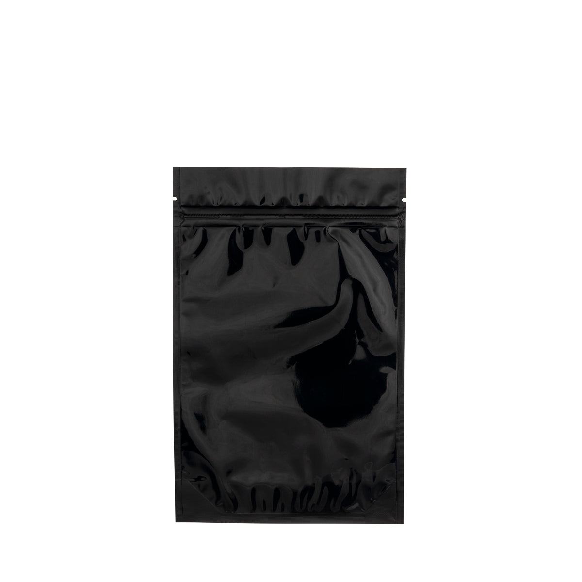 Tamper Evident | Glossy Black Vista Mylar Bags | 6" x 9" - 28g - 1000 Count - Biohazard Inc - Tear Notch