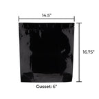 Tamper Evident | Glossy Black Vista Mylar Bags | 15" x 17" - 448g - 1000 Count Biohazard Inc