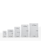 Child-Resistant | Gloss White Mylar Bags - Tear Notch | 5" x 8" - 14g - 1000 Count - Biohazard Inc