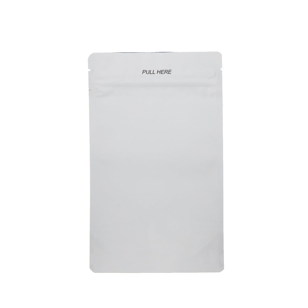 Child-Resistant | Matte White Mylar Bags - Tear Notch | 5" x 8" - 14g - 250 Count - Biohazard Inc