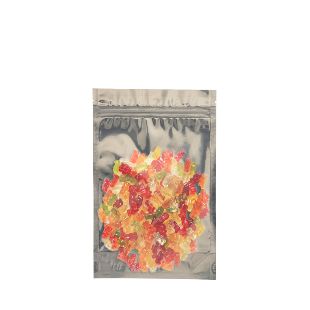 Tamper Evident | Glossy Gold Vista Mylar Bags | 5" x 8" - 14g - 1000 Count - Biohazard Inc - Tear Notch - Edibles