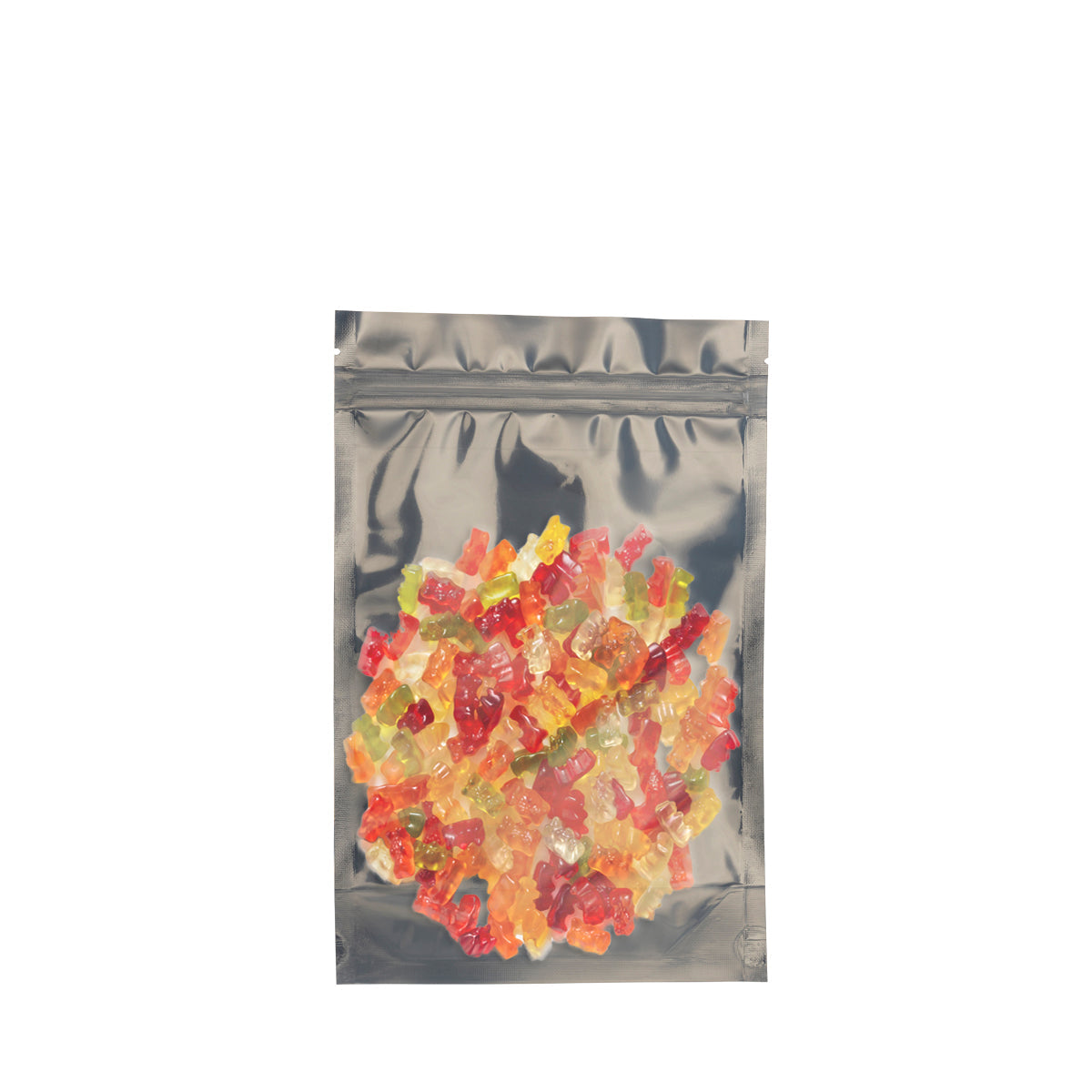Tamper Evident | Silver Vista Mylar Bags | 5" x 8" - 14g - 1000 Count - Biohazard Inc - Tear Notch - Edibles