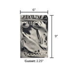 Tamper Evident | Silver Vista Mylar Bags | 6" x 9" - 28g - 1000 Count - Biohazard Inc - Tear Notch