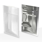 Tamper Evident | Glossy White Vista Mylar Bags | 3" x 4.5" - 1g - 1000 Count - Biohazard Inc - Tear Notch