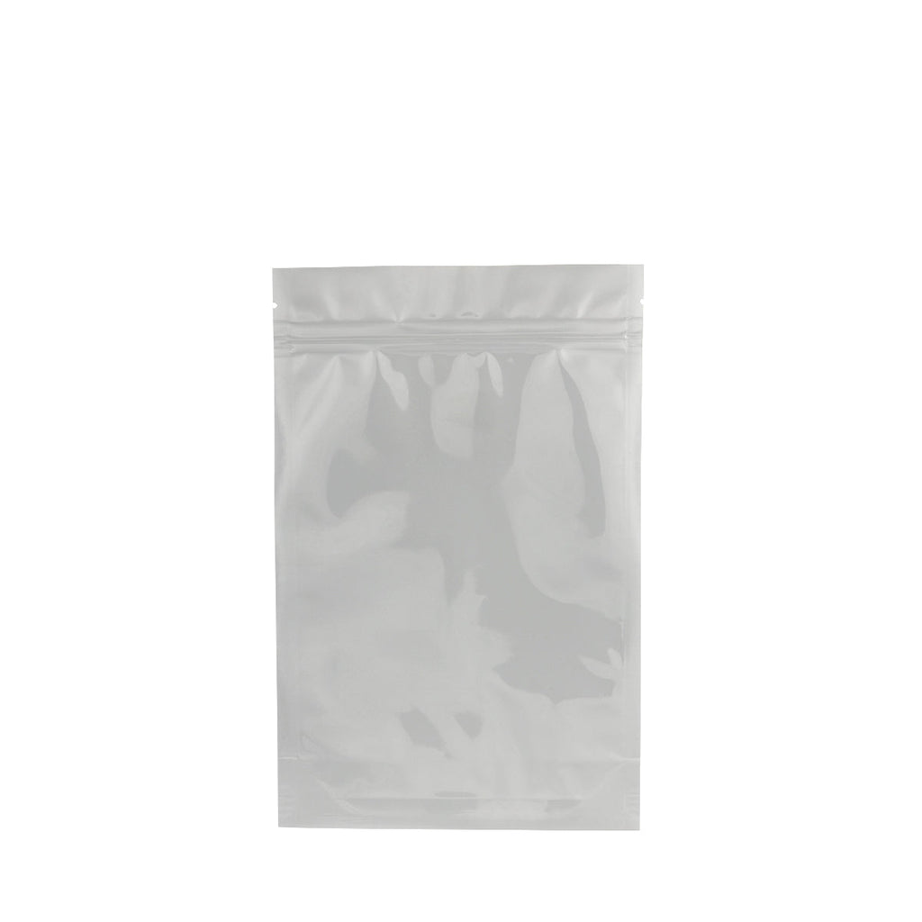 Tamper Evident | Glossy White Vista Mylar Bags | 6" x 9" - 28g - 1000 Count - Biohazard Inc - Tear Notch