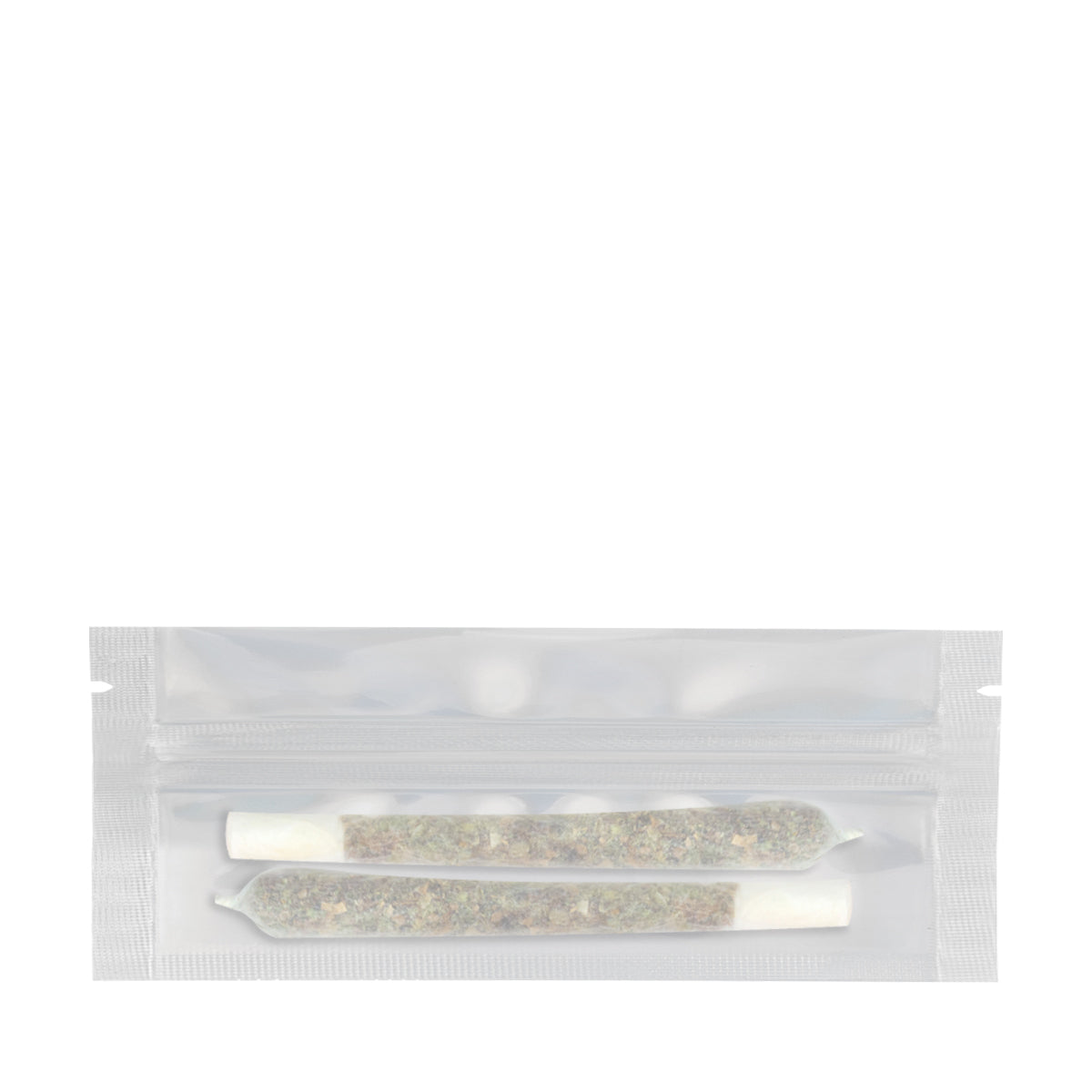 Tamper Evident | Glossy White Vista Mylar Bags for Pre-Roll/Syringe - Tear Notch | 6" x 2.7" - 2g - 1000 Count - Biohazard Inc - Pre-Rolls