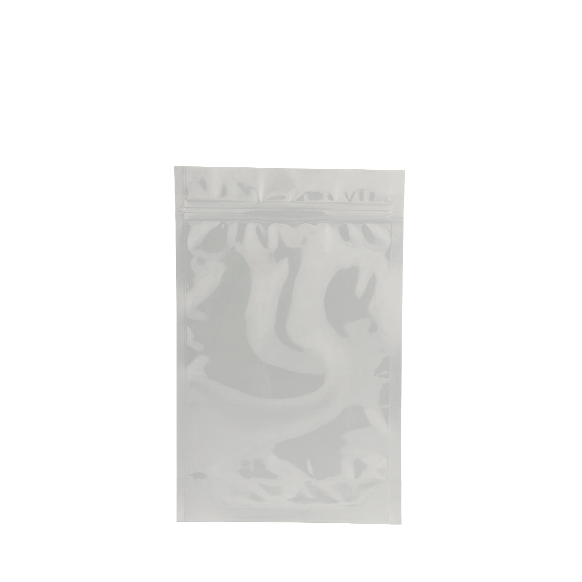 White mylar pouch without tear notch, 1 oz size, bulk flexible packaging