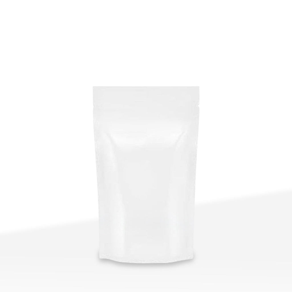 Tamper Evident | Glossy White Mylar Bags | 5" x 8" - 14g - 1000 Count - Biohazard Inc - Tear Notch - No Tear Notch
