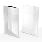 Tamper Evident | Glossy White Mylar Bags | 3" x 4.5" - 1g - 1000 Count - Biohazard Inc - No Tear Notch - Tear Notch