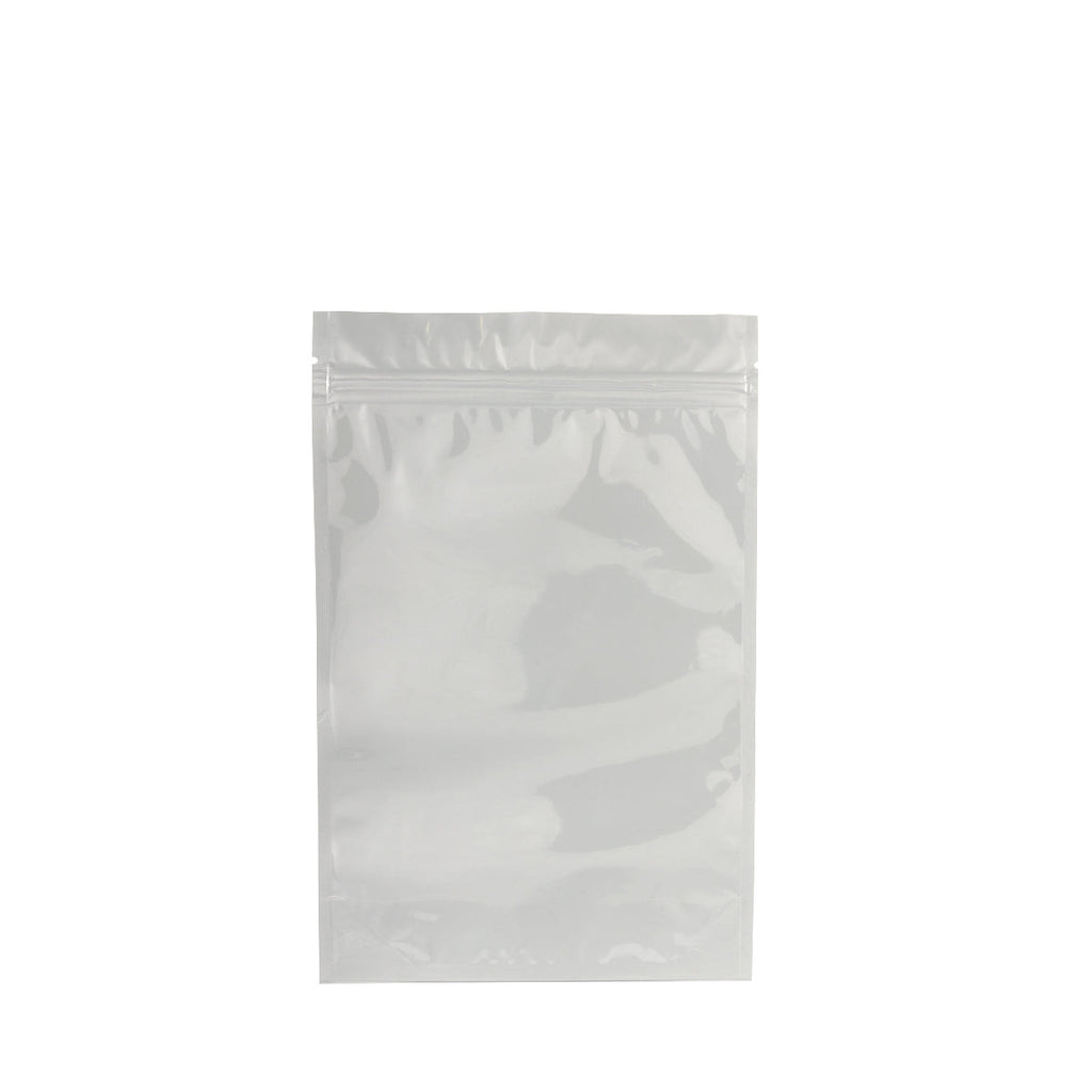 Tamper Evident | Glossy White Mylar Bags | 6" x 9" - 28g - 1000 Count - Tear Notch - Biohazard Inc