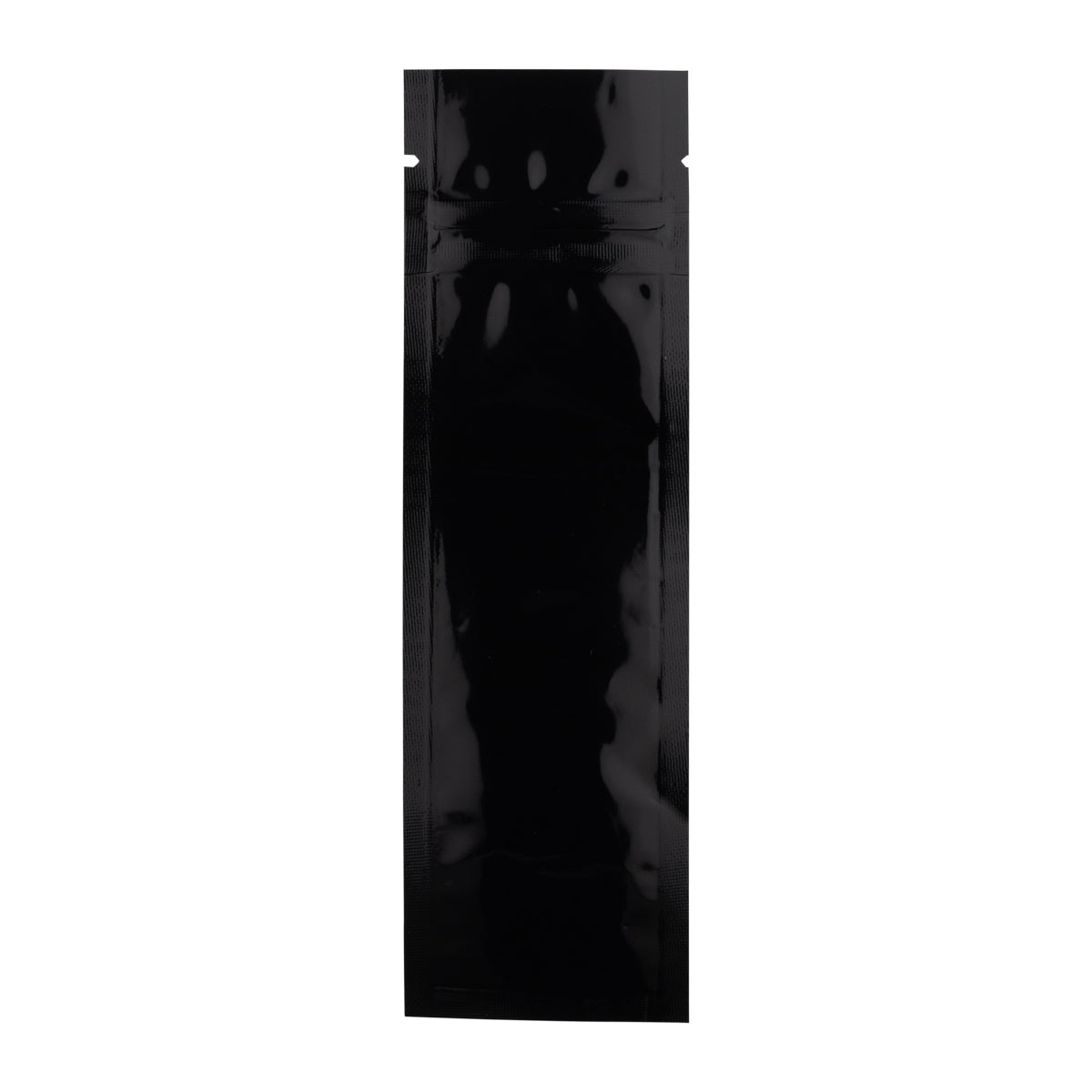 Tamper Evident | Glossy Black Mylar Bags for Pre-Roll/Syringe - Tear Notch | 2" x 6.75" - 2g - 1000 Count - Biohazard Inc